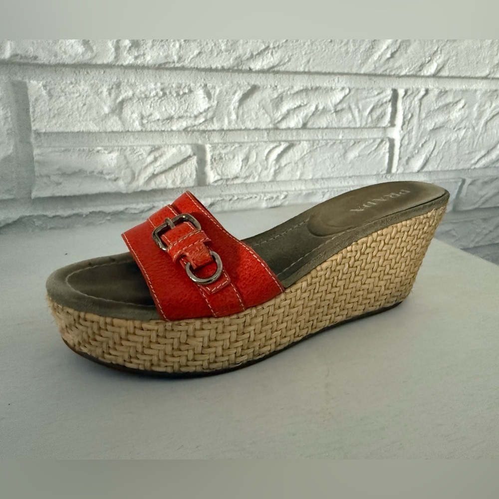 Prada Leather Espadrille Wedge Sandals - Picture 3 of 7
